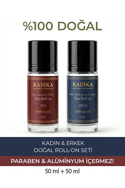 Radika Aromatherapy Doğal Roll On Seti / Kadın Ve Erkek Için / Adam & Eve / Alüminyum Ve Paraben Içermez