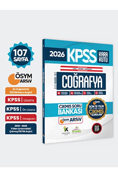 Karakutu Yayınları 2026 FULLKPSS Lisans-Önlisans-Ortaöğretim Coğrafyanın Kara Kutusu ÖSYM Çıkmış Soru Banka Son 15Yıl