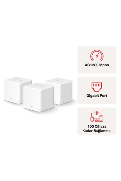 Mercusys Halo H30G (3-pack) AC1300 Mbps Dual Band Gigabit Bağlantılı Wi-Fi 6 Mesh Menzil Genişletici