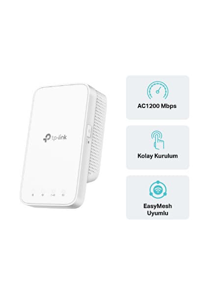 Tp-Link RE300 Wi-Fi 5 AC1200 Mbps EasyMesh Dual Band Kolay Kurulumlu Menzil Genişletici