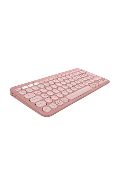 K380s Pebble Keys 2 Çoklu Cihaz Özellikli Bluetooth Türkçe Q Klavye, Pembe 920-011861