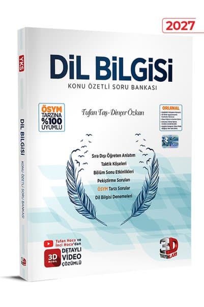 3D Yayınları Dil Bilgisi Konu Özetli Soru Bankası