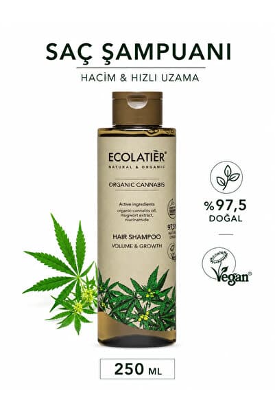 ECOLATIER Saç Şampuanı Organik Kenevir Hızlı Uzama ve Hacim Verici 250 ml