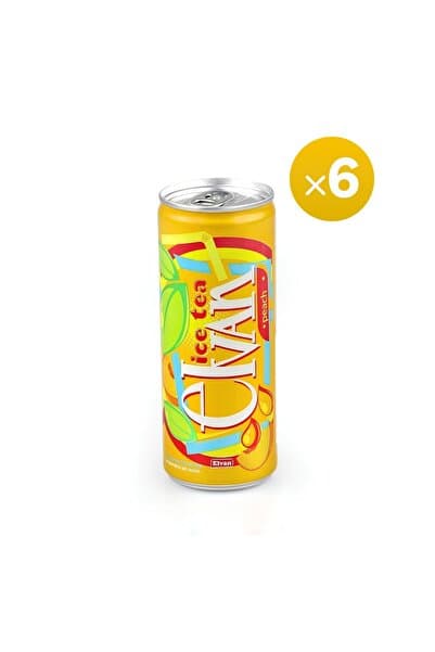 Elvan Ice Tea Teneke Kutu Şeftali Aromalı Soğuk Çay 6lı Paket 250 Ml