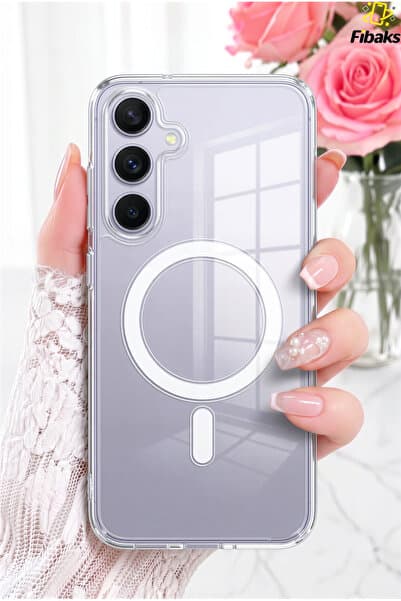Fibaks Galaxy S25 FE Kılıf (Çizik Değil İç ve Dış Jelatinleri Sökünüz) Magsafe Wireless Kablosuz Şarj Destekli Arkası Sert Yanları Silikon Airbag Darbe Emici Kamera Korumalı Kapak