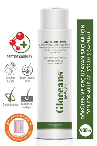gloceans feel the glow Peptide Complex & Keratin Saç Dökülmesine Karşı Sağlıklı Saç Uzatan Onarıcı Besleyici Şampuan