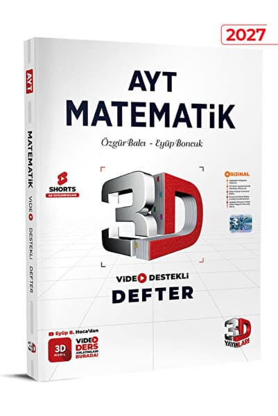 3D Yayınları Ayt Matematik Defter Video Destekli