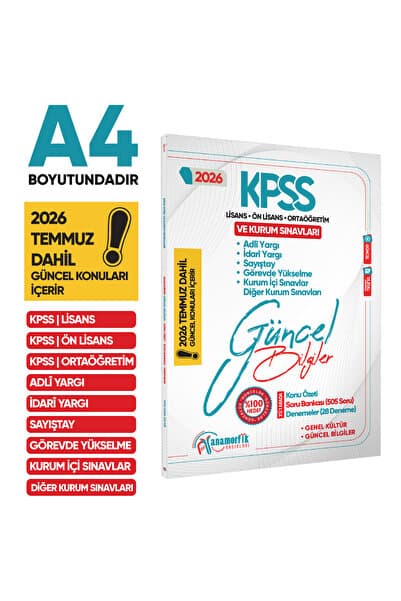 İnformal Yayınları 2026 KPSS Genel Kültür/Kurum Sınavları Güncel Bilgiler Konu Anlatım-Deneme-Soru Bankası DijitalÇözüm