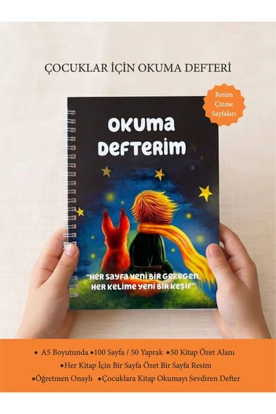 TUOR Muhan Tasarım Çocuk Kitap Okuma Defteri - Küçük Prens