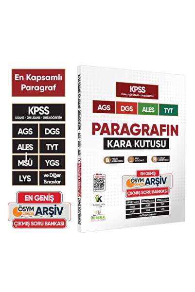 Karakutu Yayınları Paragrafın Kara Kutusu KPSS DGS AGS ALES TYT Çıkmış Soru Bankası En Geniş Kapsamlı/Özetli/Çözümlü