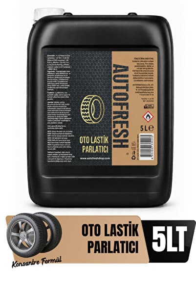 AutoFresh Oto Lastik Parlatıcı 5 Lt Sünger Hediyeli Araç Tampon Parlatıcı 5 kg Folyo Kapak Kalıcı Yeni Formül