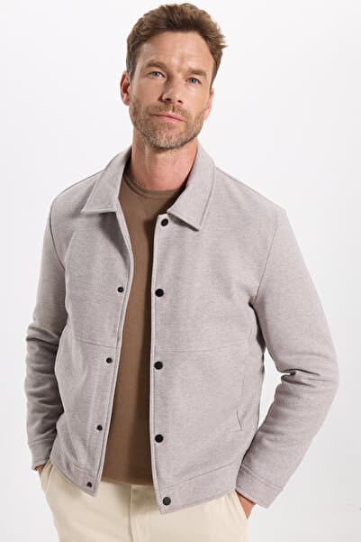 Tudors Erkek Slim Fit Dar Kesim Çift Cepli Çıtçıt Kapamalı Taş Mont