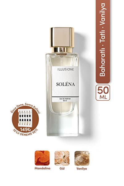 ILLUSIONE FRAGRANCE Soléna EDP Kadın Parfüm 50ml | Baharatlı-tatlı-vanilya| Narenciye, Gül, Vanilya