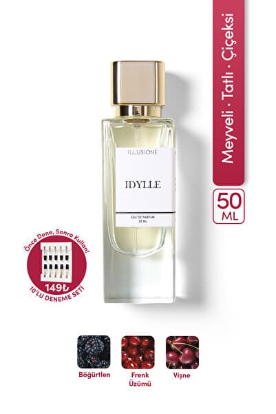 ILLUSIONE FRAGRANCE Idylle Edp Kadın Parfüm 50ml | Meyveli-Şekerli-Çiçeksi | Vişne, Ahududu, Yasemin, Paçuli