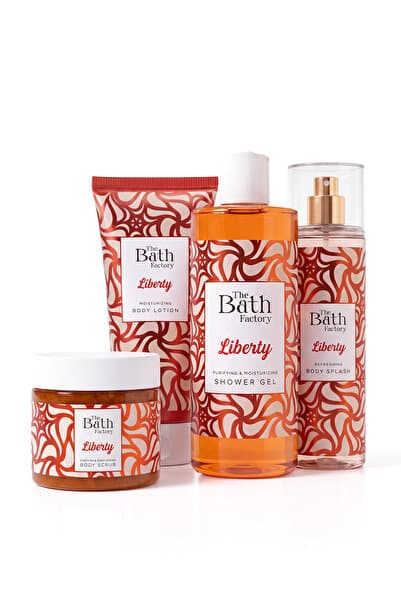 THE BATH FACTORY Liberty Duş Jeli + Vücut Spreyi + Vücut Losyonu + Vücut Peelingi