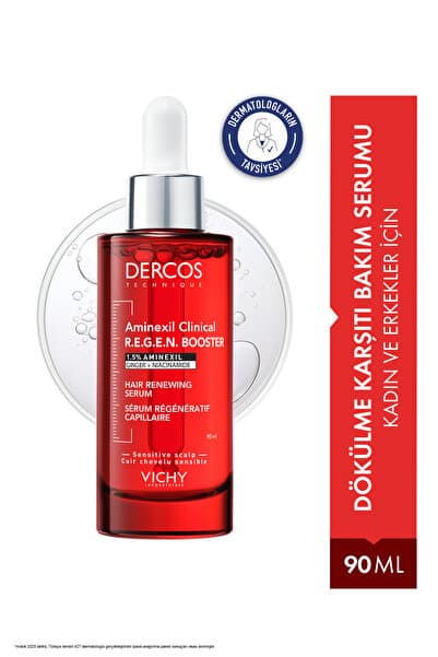 Vichy Dercos R.E.G.E.N. Booster Yenilikçi Kadın ve Erkekler İçin Saç Dökülmesine Karşı Bakım Serumu 90 ml