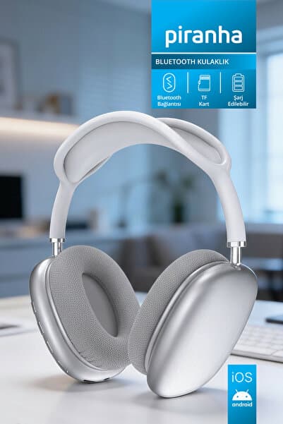 Piranha 2210 Kablosuz Bluetooth Kulak Üstü Kulaklık | Mikrofonlu | Ayarlanabilir Kafa Bandı | AUX
