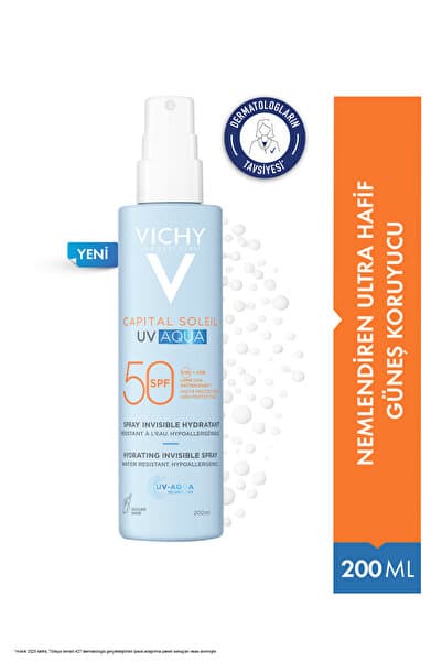 Vichy Capital Soleil UVAQUA Nemlendiren Ultra Hafif SPF50 Vücut Güneş Kremi 200 ml