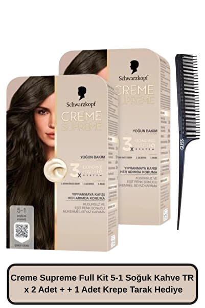 Schwarzkopf Creme Supreme Full Kit 5-1 Soğuk Kahve TR x 2 Adet