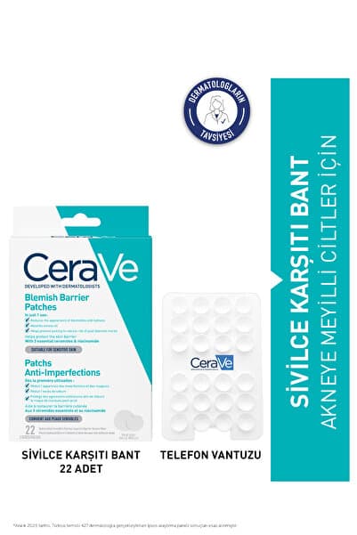 CeraVe Salisilik Asit & Seramid İçerikli Sivilce Karşıtı Bant 22 adet + TELEFON VANTUZU HEDİYELİ!