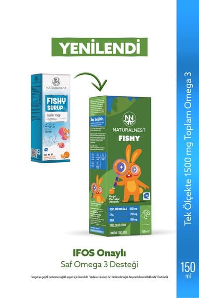 Natural Nest Fishy Balık Yağı Şurup 150 ml- 1500 mg Omega