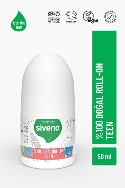 Siveno %100 Doğal Roll On Teen Girl Genç Kız Deodorant Ter Kokusu Önleyici Bitkisel Lekesiz Vegan 50 ml