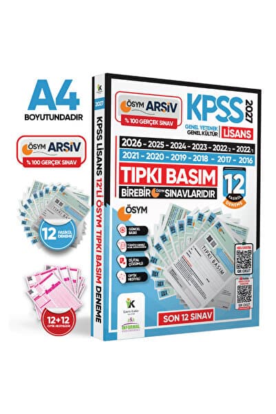 İnformal Yayınları 2027 KPSS Lisans ÖSYM Çıkmış Soru Tıpkı Basım 12li Deneme Paketi Video Çözümlü Türkiye Geneli