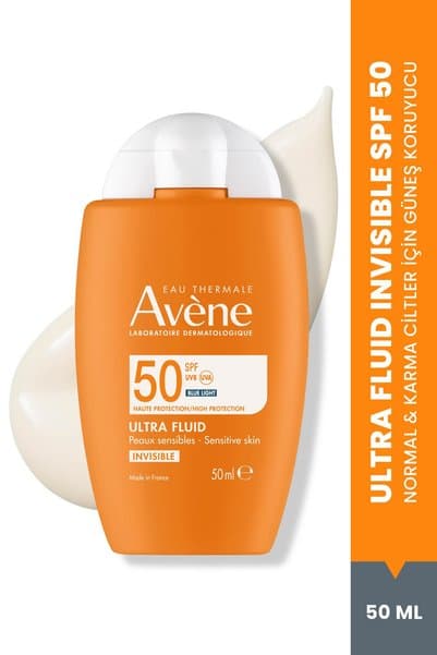 Avene Ultra Fluid Invisible Normal/Karma Ciltler İçin Ultra Akışkan SPF 50 Güneş Kremi 50 ml
