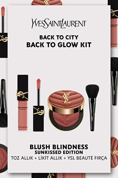 Yves Saint Laurent Blush Blindness Makyaj Seti Make Me Blush Toz Allık 12 & Likit Allık 37 Fırça Hediyeli 7829999999322