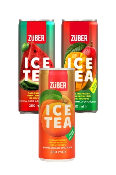 Züber Ice Tea Yepyeni Soğuk Çay Deneme Paketi 250ml x 3 Adet (Karpuz&Nane, Mango, Şeftali)