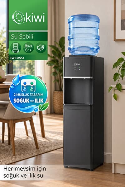 Kiwi KWP-8554 Su Sebili | Normal ve Soğuk Su | 11–19 L Damacana Uyumlu | Sessiz Çalışma