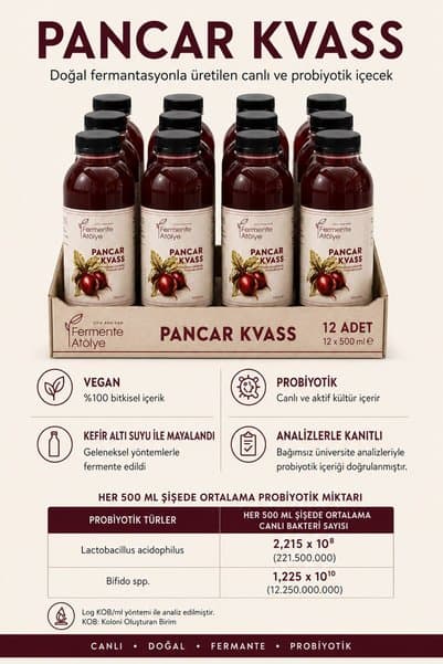 ŞİFA ANA 12 Adet Pancar Kvass (500 ml.) (Pet Şişede) - Analiz Raporlu