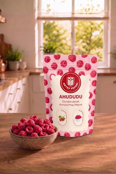 Antep Pazarı Ahududu Kuru Meyve Cipsi - Dondurularak Kurutulmuş Freeze Dried Çıtır Ahududu - 15g