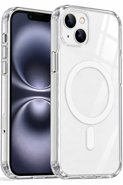 Fibaks iPhone 13/14/15 Kılıf (Çizik Değil İç ve Dış Jelatinleri Sökünüz) Kablosuz Şarj Magsafe Wireless Köşe Koruma Darbe Emici Sert Sırt Yumuşak Kenar Darbe Emici Korumalı Silikon Kapak