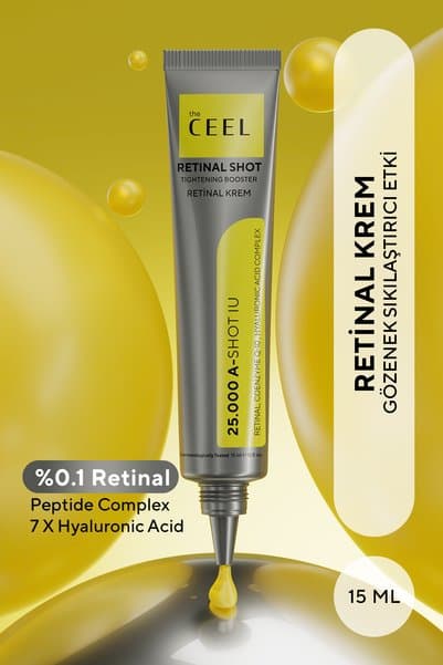 The Ceel Retinal Shot %0,1 Sıkılaştırıcı & Güçlendirici Krem Retinal,7x Hyaluronic Acid, Q10 15 ml