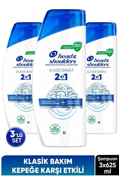 Head & Shoulders Klasik Bakım 2'si 1 Arada Kepek Karşıtı Şampuan 625 ml x 3 Adet