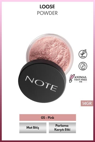 Note Cosmetics Loose Powder 05 Pink Makyaj Sabitleyici Matlaştırıcı Toz Pudra
