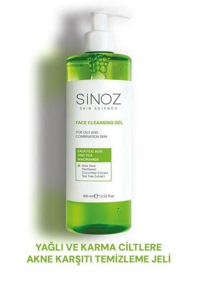 Sinoz Yağlı ve Karma Ciltler İçin Sebum Dengeleyici Yüz Temizleme Jeli 400 ml