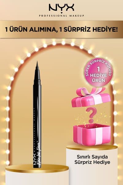NYX Professional Makeup Siyah Eyeliner - Epic Ink Liner & Süper Sürpriz Kutu Hediye!