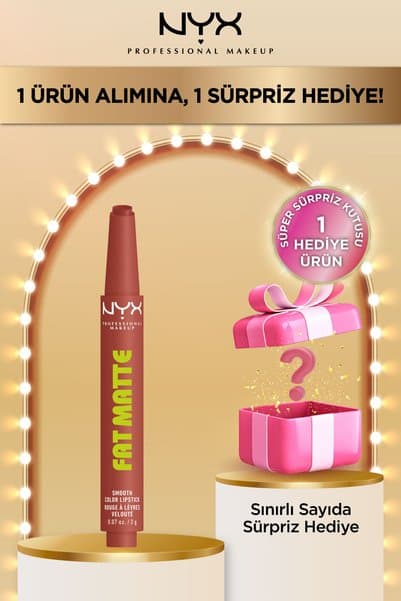 NYX Professional Makeup Fat Matte Nemlendirme Etkili Mat Ruj - 04 Rose Robe + Süper Sürpriz Kutu Hediye!