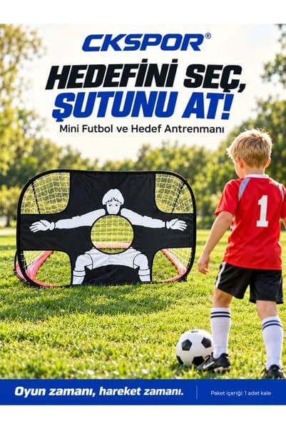CKSpor Çok Fonksiyonlu 2'si 1 Arada Mini Futbol Kale Seti – Açık ve Kapalı Antrenman Kalesi CKS-153