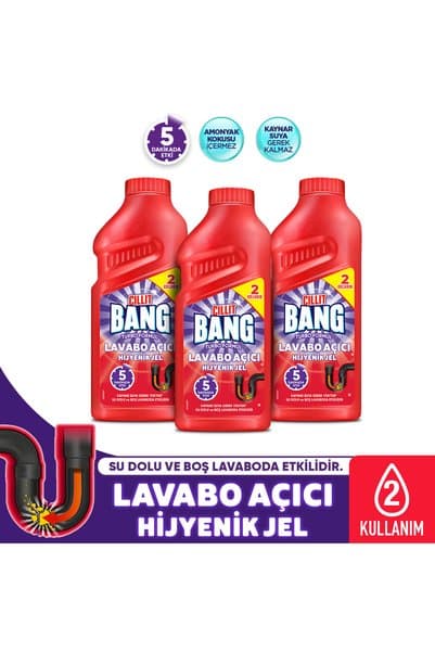 Cillit Bang Hijyenik Gider Lavabo Açıcı Jel 500 ml (3 X 500 ML)