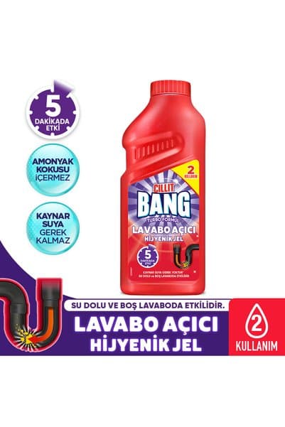 Cillit Bang Turbo Hijyenik Gider, Lavabo Açıcı Jel 500 ml