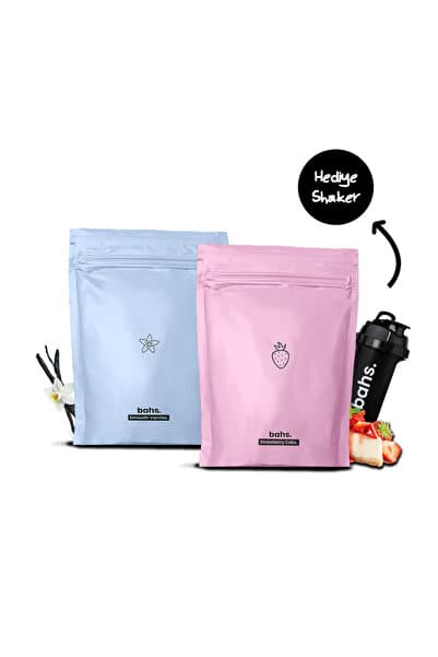 Bahs Proteinli Öğün Tozu | 1 Smooth Vanilla 1 Strawberry Cake | 1 Shaker HEDİYE