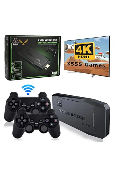 Leons 2.4g Uyumlu Kablosuz Çift Kol Oyunlar 4k Game Stick 3500 Oyun Atari oyun