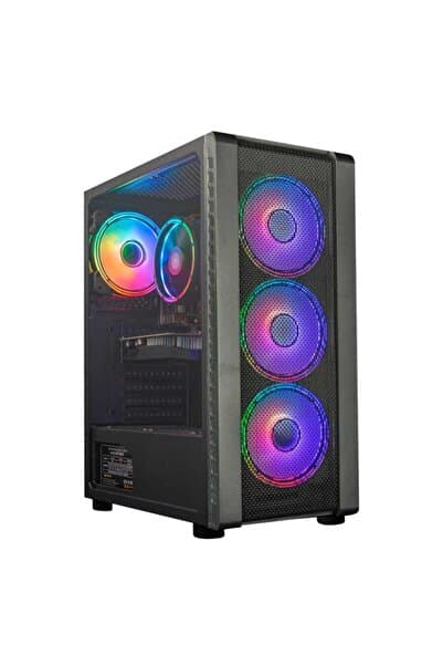 TURBOX Master Yi 4x12cm Argb Kumandalı USB 3.0 ATX Mesh Panel Gaming Bilgisayar Kasası
