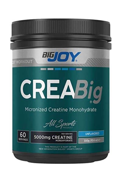 BigJoy Creabig %100 Mikronize Kreatin Monohidrat 200 Mesh Aromasız 300g 60 Servis