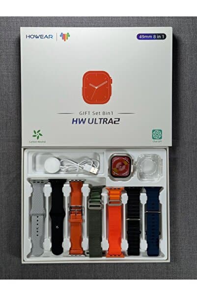 Wearfit Pro Watch 8 Ultra Hw Ultra 2 7 kordonlu hediyeli saat tüm telefonlara uyumlu