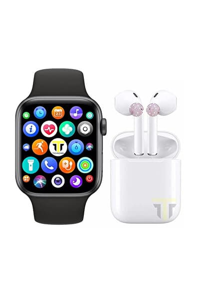 TECHNOMEN Akıllı Saat Plus Kablosuz Kulaklık Ikili Siyah Set
