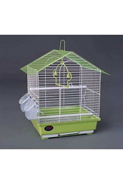 PATİİZİCO Dayang İki Kapılı Çatılı Muhabbet Kuş Kafesi Yeşil 30x23x41 Cm